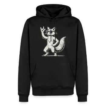 Funny Fox Heavy Metal Concert Design - Sweat à capuche Premium bio Homme - noir - Devant - Nico (187cm)