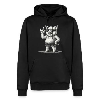Lustiges Retro Rock Konzert Heavy Metal Festival - Männer Premium Bio Hoodie - Schwarz - Vorne - Nico (187cm)