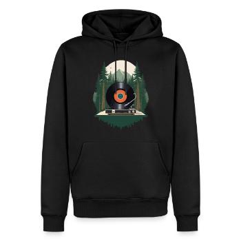 Musik Retro Streetwear Plattenspieler Landschaft - Männer Premium Bio Hoodie - Schwarz - Vorne - Nico (187cm)