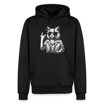 Funny Cat Heavy Metal Festival - Sweat à capuche Premium bio Homme - noir - Devant - Nico (187cm)