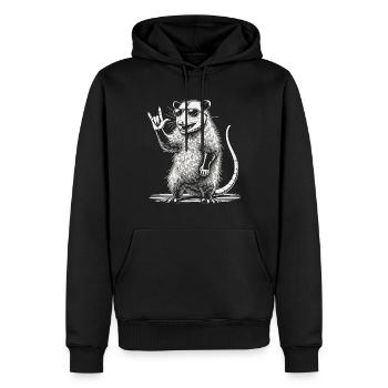 Opossum Rock Music Festival Rétro Heavy Metal - Sweat à capuche Premium bio Homme - noir - Devant - Nico (187cm)