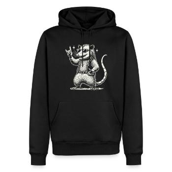 Lustiges Rock Musik Konzert Opossum Retro Stil - Männer Premium Bio Hoodie - Schwarz - Vorne - Nico (187cm)