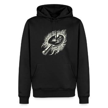 Raquette de tennis de table Passion - Sweat à capuche Premium bio Homme - noir - Devant - Nico (187cm)