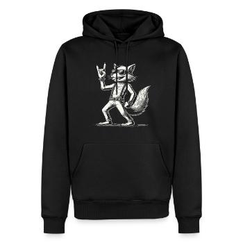 Rock Musik Fuchs Konzert Festival Design - Männer Premium Bio Hoodie - Schwarz - Vorne - Nico (187cm)