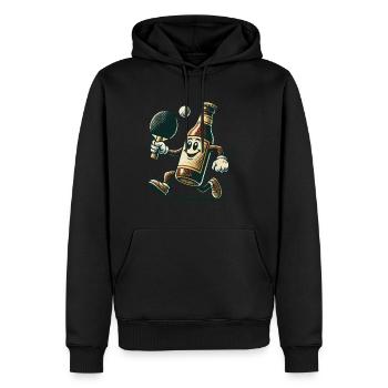 Lustige Bierflasche Tischtennis Spaß Design - Männer Premium Bio Hoodie - Schwarz - Vorne - Nico (187cm)