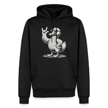 Heavy Metal Ente lustiger Festival Spaß - Männer Premium Bio Hoodie - Schwarz - Vorne - Nico (187cm)