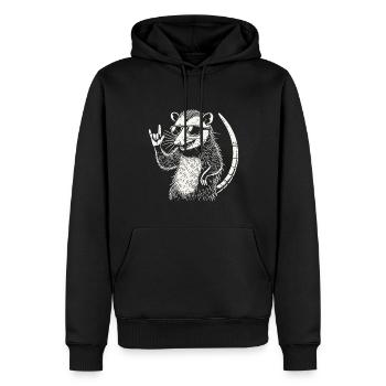 Opossum Heavy Metal Festival Rétro - Sweat à capuche Premium bio Homme - noir - Devant - Nico (187cm)