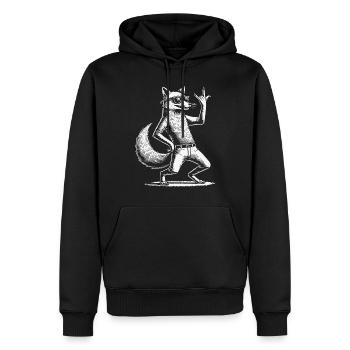 Rock Musik Lustige Heavy Metal Fuchs - Männer Premium Bio Hoodie - Schwarz - Vorne - Nico (187cm)