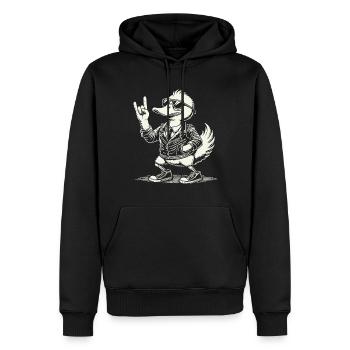 Rock Musik Lustige Ente Festival Design - Männer Premium Bio Hoodie - Schwarz - Vorne - Nico (187cm)