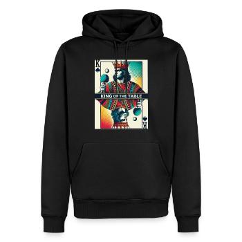 Rétro jouer au ping-pong king - Sweat à capuche Premium bio Homme - noir - Devant - Nico (187cm)