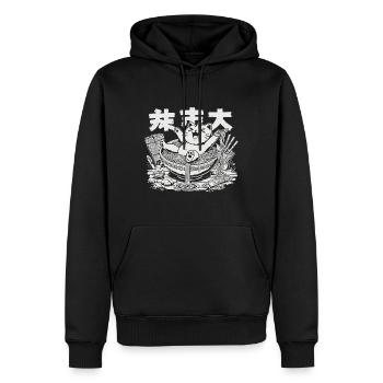 Kawaii Katzen Ramen Nudeln Japanische Streetwear - Männer Premium Bio Hoodie - Schwarz - Vorne - Nico (187cm)