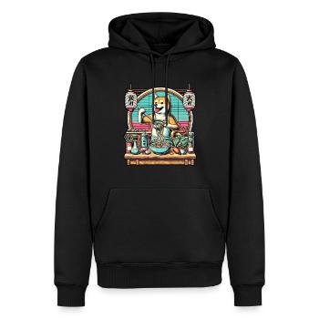 Shiba Hund Ramen Chefkoch Kawaii Retro Stil - Männer Premium Bio Hoodie - Schwarz - Vorne - Nico (187cm)