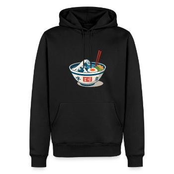 Ramen Nudeln Ukiyo-E Japan Retro Ästhetik - Männer Premium Bio Hoodie - Schwarz - Vorne - Nico (187cm)