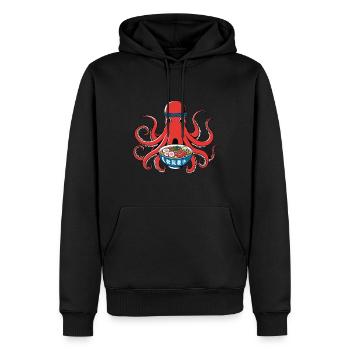 Poulpe Ramen Nouilles Japon Style Rétro - Sweat à capuche Premium bio Homme - noir - Devant - Nico (187cm)