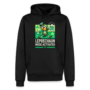 Leprechaun Mode Activates St. Patrick's Day Fun - Men’s Premium Organic Hoodie - black - Front - Nico (187cm)