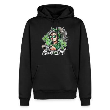 St. Patrick's Day Gamer Girl Stil clover and out - Männer Premium Bio Hoodie - Schwarz - Vorne - Nico (187cm)