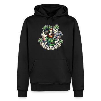 Clover And Out St. Patrick's Day Gaming Spaß - Männer Premium Bio Hoodie - Schwarz - Vorne - Nico (187cm)