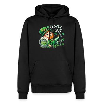 clover and out St. Patrick's Day Spaß - Männer Premium Bio Hoodie - Schwarz - Vorne - Nico (187cm)