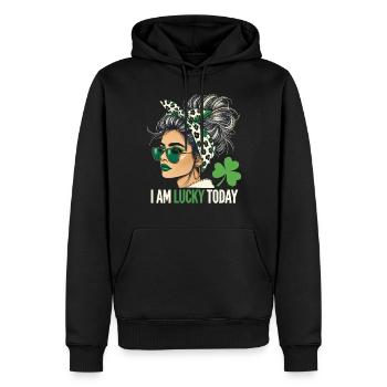 La Saint-Patrick J’ai de la chance aujourd’hui Design - Sweat à capuche Premium bio Homme - noir - Devant - Nico (187cm)