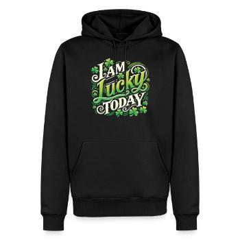 Je suis heureux aujourd’hui de la Saint-Patrick - Sweat à capuche Premium bio Homme - noir - Devant - Nico (187cm)