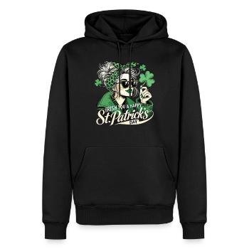 Style irlandais pour la Saint-Patrick - Sweat à capuche Premium bio Homme - noir - Devant - Nico (187cm)