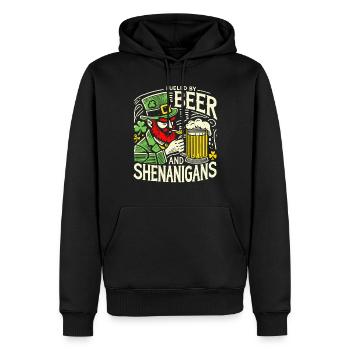 S’amuser à la Saint-Patrick avec de la bière et des manigances - Sweat à capuche Premium bio Homme - noir - Devant - Nico (187cm)