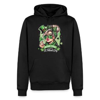 Irlandais Vous Célébrez la Saint-Patrick avec style - Sweat à capuche Premium bio Homme - noir - Devant - Nico (187cm)