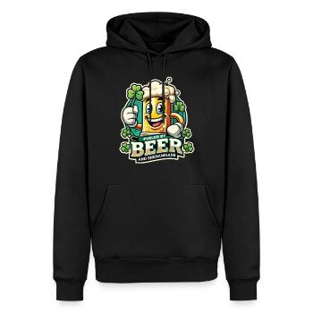 St. Patricks Day Lustiger Bier Humor - Männer Premium Bio Hoodie - Schwarz - Vorne - Nico (187cm)
