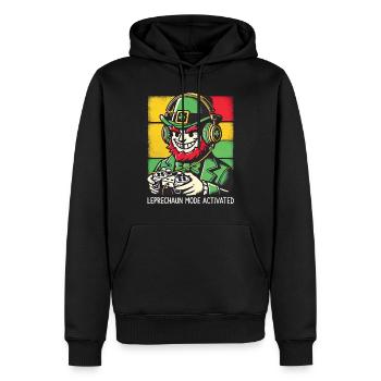 Leprechaun Mode Activated St. Patrick's Day Game - Men’s Premium Organic Hoodie - black - Front - Nico (187cm)