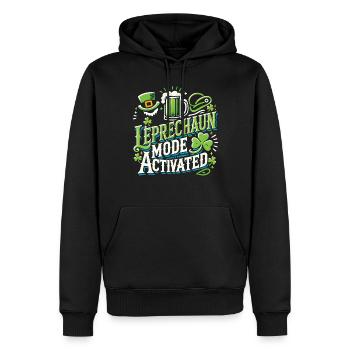 Leprechaun Mode Activates St. Patrick's Day - Men’s Premium Organic Hoodie - black - Front - Nico (187cm)