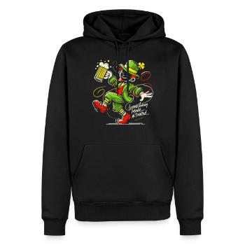 Leprechaun Mode Activates St. Patrick's Day - Men’s Premium Organic Hoodie - black - Front - Nico (187cm)