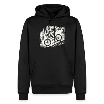 Abenteuer Mountainbike Mit Bigfoot Fahrrad - Männer Premium Bio Hoodie - Schwarz - Vorne - Nico (187cm)