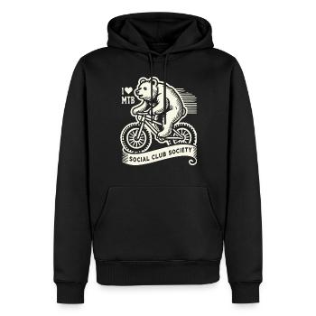 Bicycle Retro Style I Love MTB Bear - Men’s Premium Organic Hoodie - black - Front - Nico (187cm)