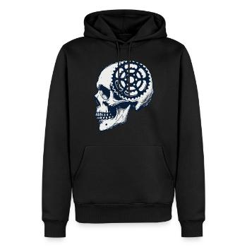 Fahrrad Schädel Mountainbike Kunst für Radsportler - Männer Premium Bio Hoodie - Schwarz - Vorne - Nico (187cm)