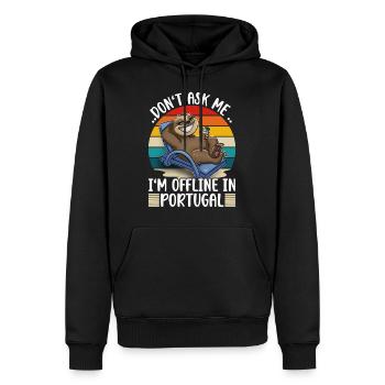 Tourisme Portugal - Sweat à capuche Premium bio Homme - noir - Devant - Nico (187cm)