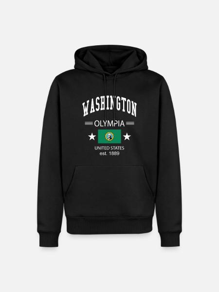 Washington - Sweat à capuche Premium bio Homme - noir