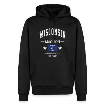 Wisconsin - Sweat à capuche Premium bio Homme - noir - Devant - Nico (187cm)