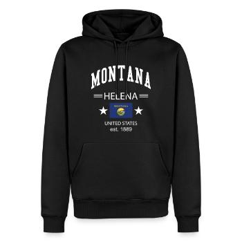 Montana - Sweat à capuche Premium bio Homme - noir - Devant - Nico (187cm)