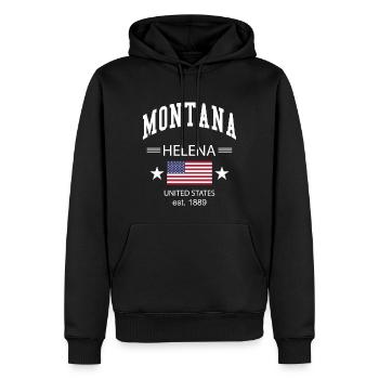Montana - Sweat à capuche Premium bio Homme - noir - Devant - Nico (187cm)