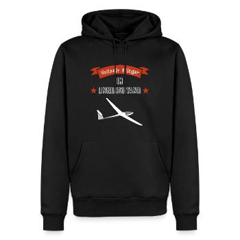 vollzeit flieger im unruhestand - Männer Premium Bio Hoodie - Schwarz - Vorne - Nico (187cm)