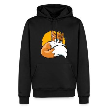 Niedlicher Cartoon Fuchs - Männer Premium Bio Hoodie - Schwarz - Vorne - Nico (187cm)