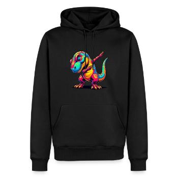 Dabbing T-Rex | Dancing Dino - Men’s Premium Organic Hoodie - black - Front - Nico (187cm)