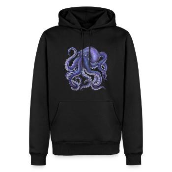 Oktopus Kraken Tintenfisch Mythologie Tiefsee Meer - Männer Premium Bio Hoodie - Schwarz - Vorne - Nico (187cm)