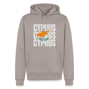 Zypern Flagge, Zypriotischer Stolz - Männer Premium Bio Hoodie - Taupe - Vorne - Nico (187cm)