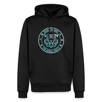 SAUVETAGE ANIMAL AIDE AUX ANIMAUX - Sweat à capuche Premium bio Homme - noir - Devant - Nico (187cm)