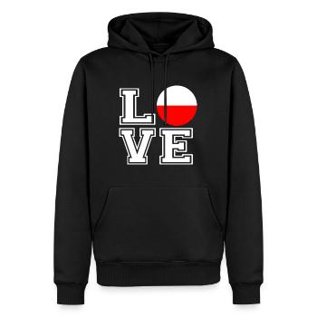 Love Poland / Love Polen Land Länder - Männer Premium Bio Hoodie - Schwarz - Vorne - Nico (187cm)