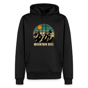 Retro Mountain Bike - Männer Premium Bio Hoodie - Schwarz - Vorne - Nico (187cm)
