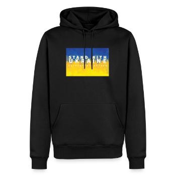 Stand with Ukraine - Männer Premium Bio Hoodie - Schwarz - Vorne - Nico (187cm)