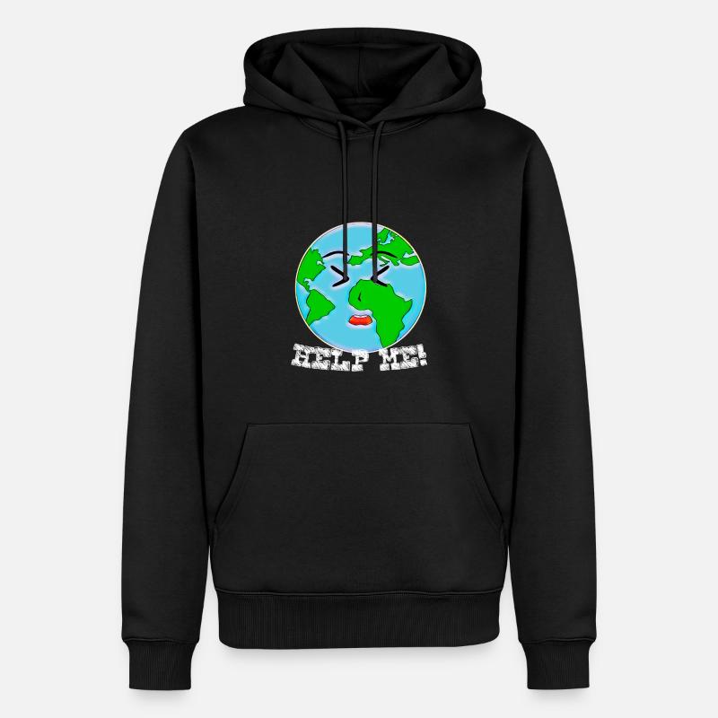 Help me! - Männer Premium Bio Hoodie - Schwarz