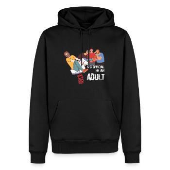 OFFICIELLEMENT UN ADULTE, LÉGALEMENT UN T-SHIRT ADULTE - Sweat à capuche Premium bio Homme - noir - Devant - Nico (187cm)